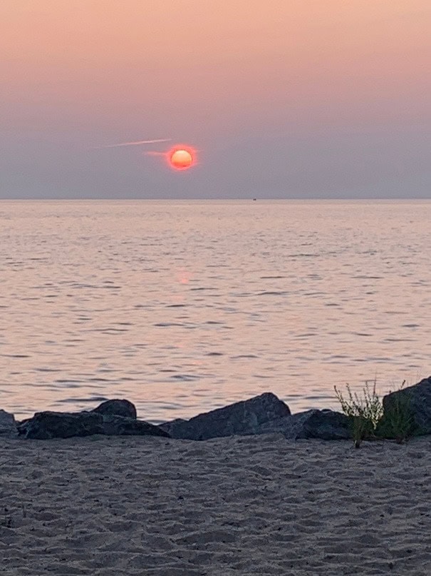 sunset over Lake Michigan